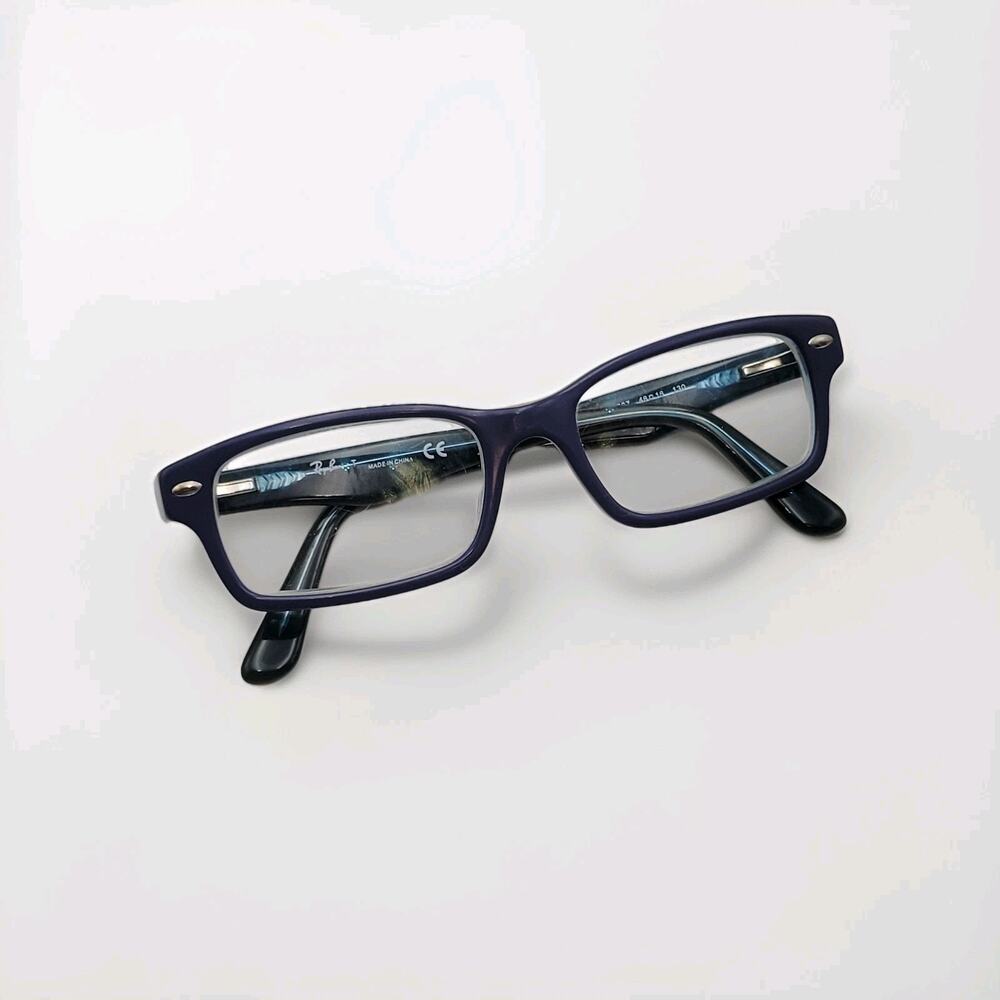 Ray Ban Youth Black Blue & Clear Rectangular Kids Glasses RB1530 3587 48 16 130
